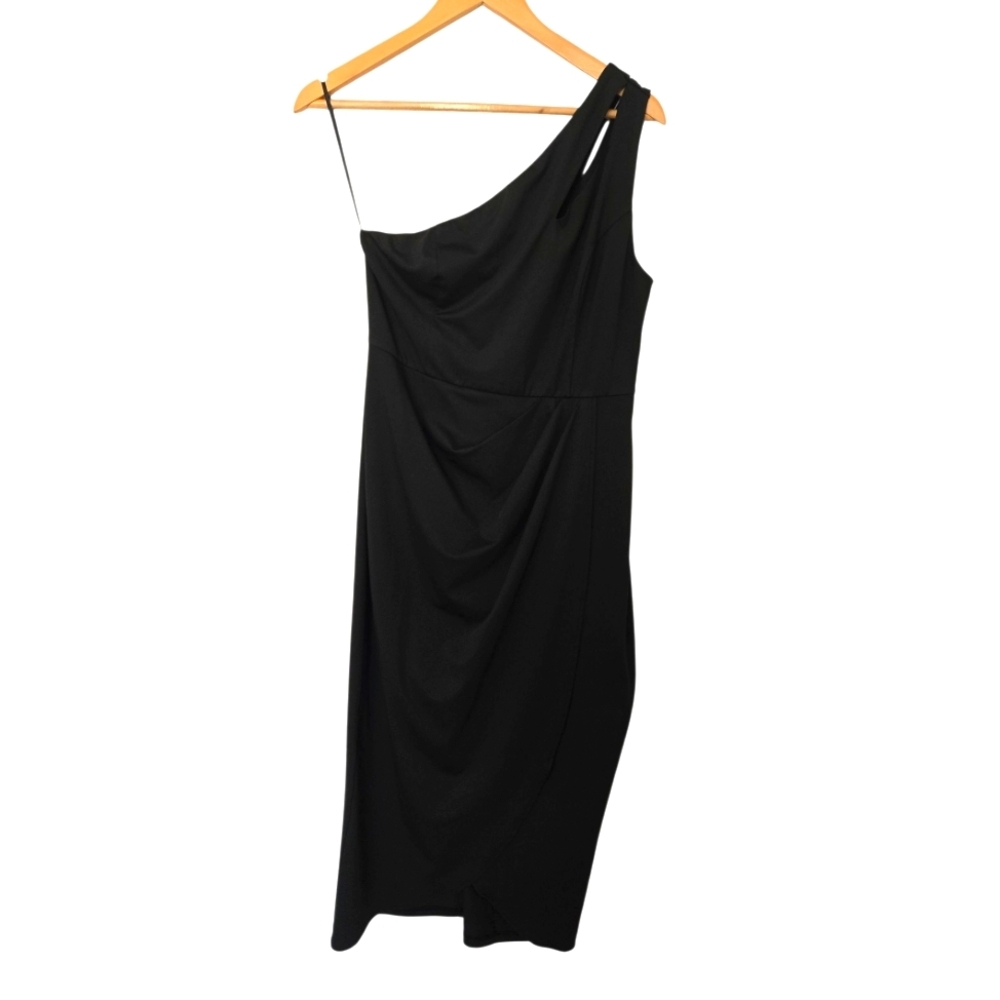 Zalalus Black Asymmetrical One-Shoulder Cocktail Dress Size Large - Picture 2 of 10